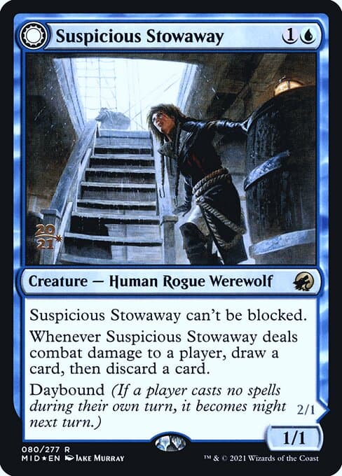 Suspicious Stowaway // Seafaring Werewolf from Innistrad: Midnight Hunt Promos (Rare)
