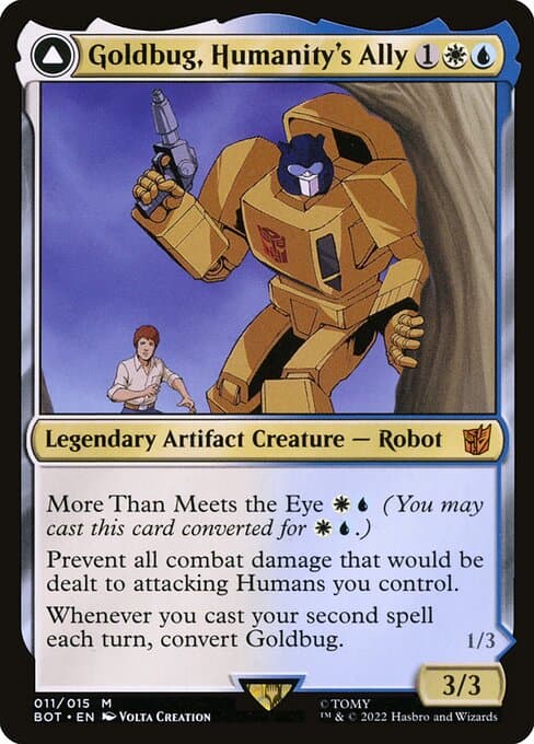 Goldbug, Humanity's Ally // Goldbug, Scrappy Scout (Mythic)