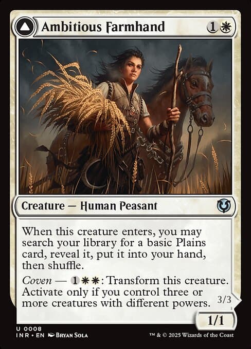 Ambitious Farmhand // Seasoned Cathar (Uncommon)