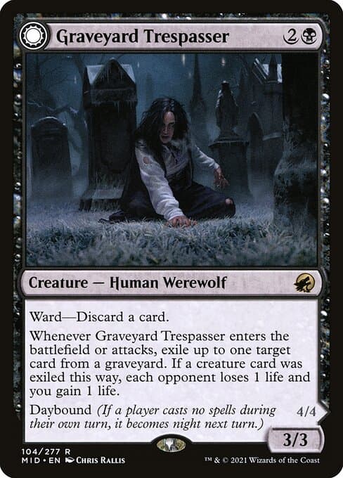 Graveyard Trespasser // Graveyard Glutton (Rare)