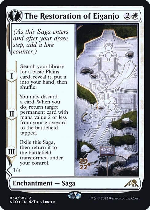 The Restoration of Eiganjo // Architect of Restoration from Kamigawa: Neon Dynasty Promos (Rare)