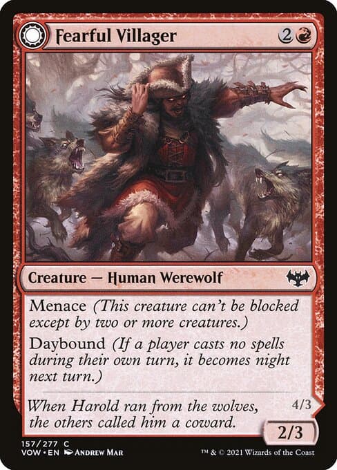 Fearful Villager // Fearsome Werewolf (Common)