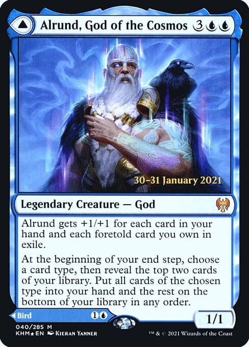 Alrund, God of the Cosmos // Hakka, Whispering Raven from Kaldheim Promos (Mythic)
