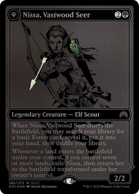 Nissa, Vastwood Seer // Nissa, Sage Animist (Mythic)