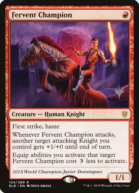 Fervent Champion from Throne of Eldraine Promos (Rare)