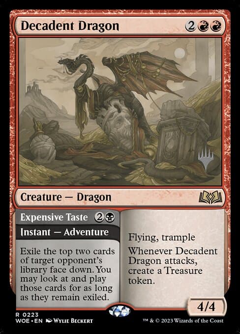 Decadent Dragon // Expensive Taste from Wilds of Eldraine Promos (Rare)