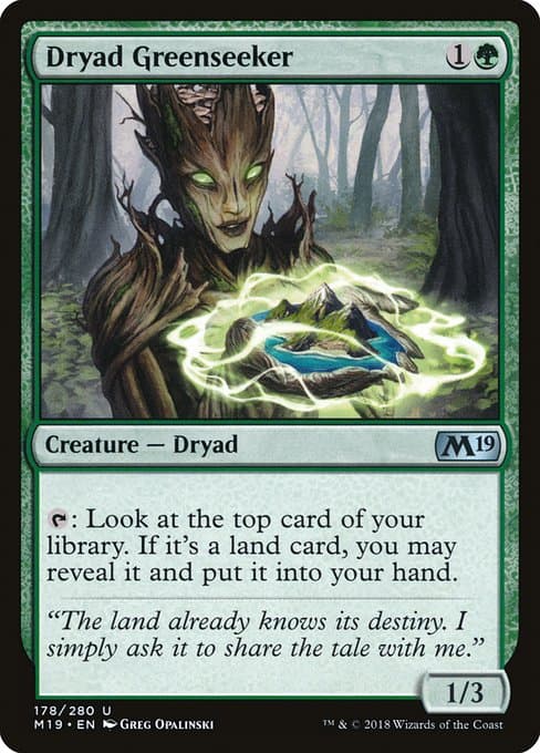 Dryad Greenseeker from Core Set 2019 (Uncommon)