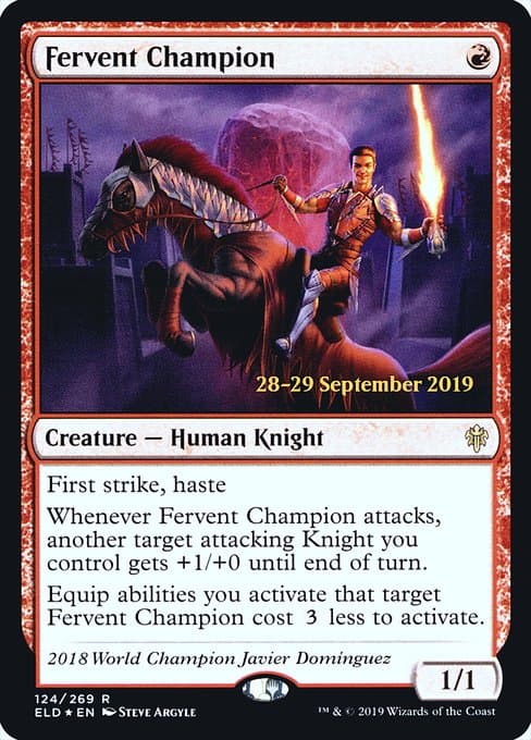 Fervent Champion from Throne of Eldraine Promos (Rare)