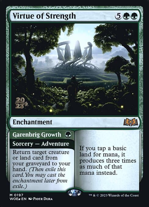 Virtue of Strength // Garenbrig Growth from Wilds of Eldraine Promos (Mythic)