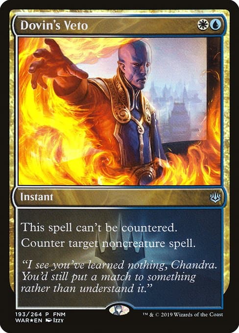 Dovin's Veto from War of the Spark Promos (Uncommon)