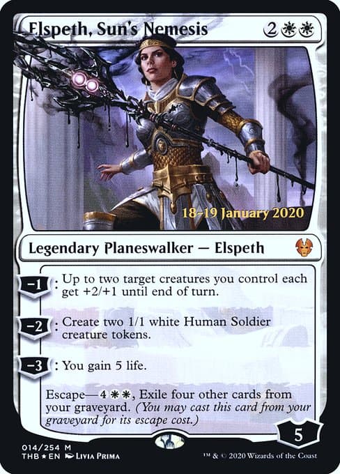 Elspeth, Sun's Nemesis from Theros Beyond Death Promos (Mythic)