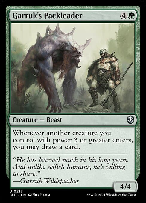 Garruk's Packleader from Bloomburrow Commander (Uncommon)