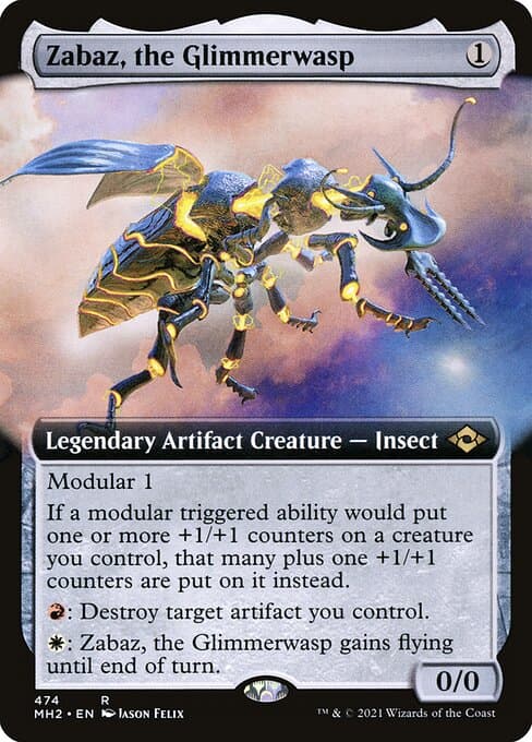 Zabaz, the Glimmerwasp from Modern Horizons 2 (Rare)