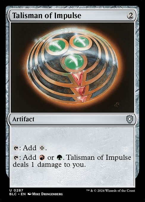 Talisman of Impulse from Bloomburrow Commander (Uncommon)