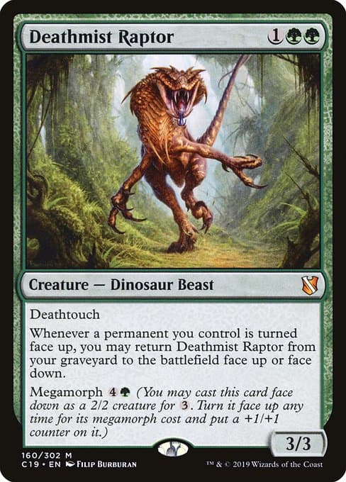 Deathmist Raptor from Commander 2019 (Mythic)