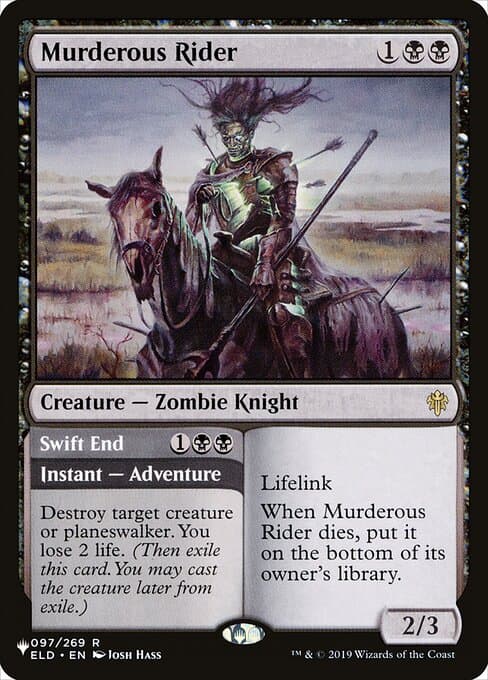 Murderous Rider // Swift End from The List (Rare)