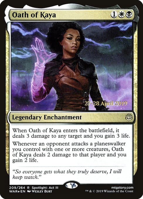 Oath of Kaya from War of the Spark Promos (Rare)