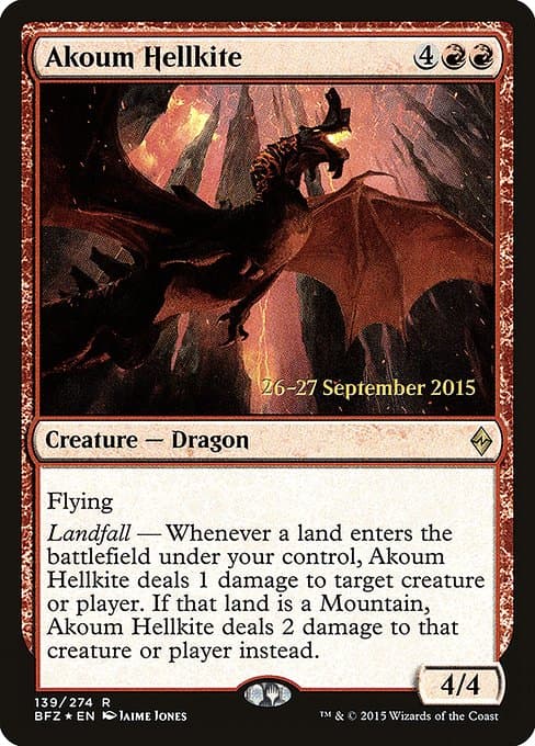 Akoum Hellkite from Battle for Zendikar Promos (Rare)