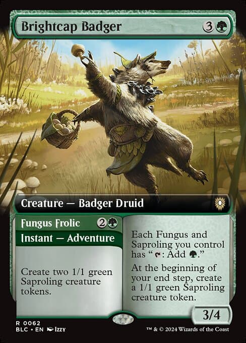 Brightcap Badger // Fungus Frolic from Bloomburrow Commander (Rare)