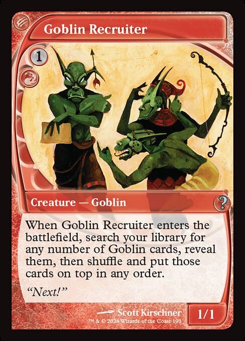 Goblin Recruiter from Mystery Booster 2 (Uncommon)
