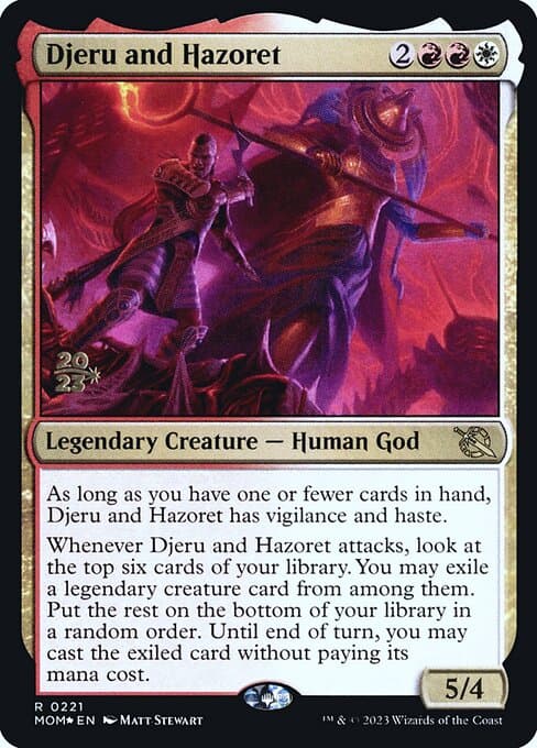 Djeru and Hazoret from March of the Machine Promos (Rare)