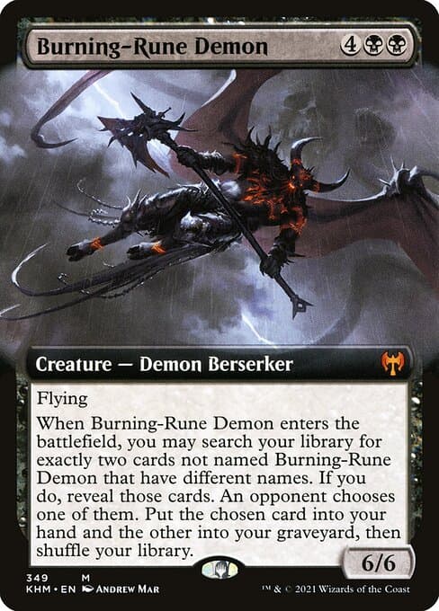 Burning-Rune Demon from Kaldheim (Mythic)