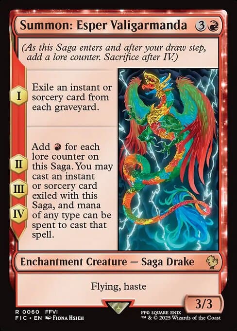 Summon: Esper Valigarmanda from Final Fantasy Commander (Rare)