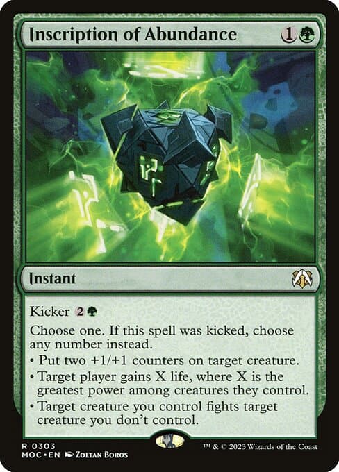 Inscription of Abundance from March of the Machine Commander (Rare)
