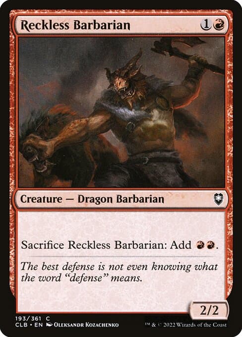 Reckless Barbarian from Commander Legends: Battle for Baldur's Gate (Common)