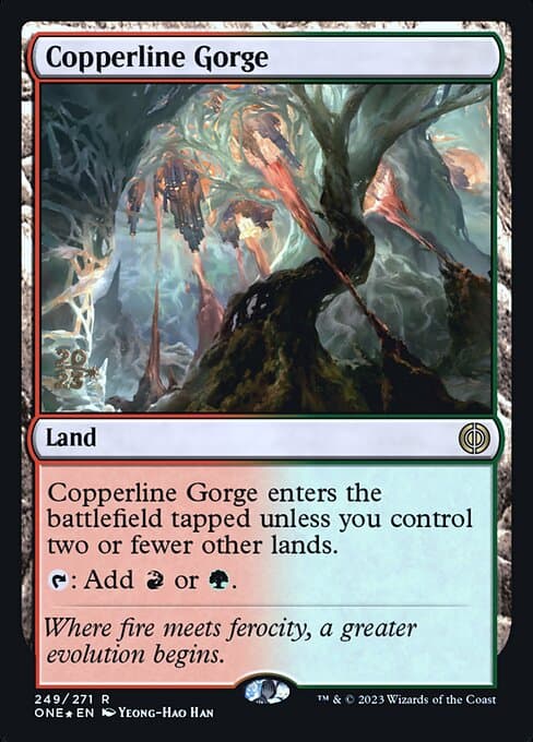 Copperline Gorge from Phyrexia: All Will Be One Promos (Rare)