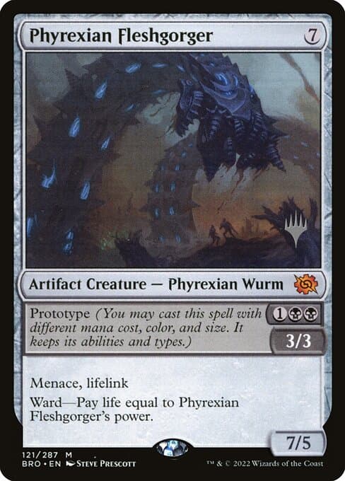Phyrexian Fleshgorger from The Brothers' War Promos (Mythic)