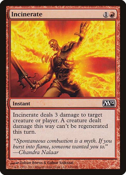 Incinerate from Magic 2012 (Common)