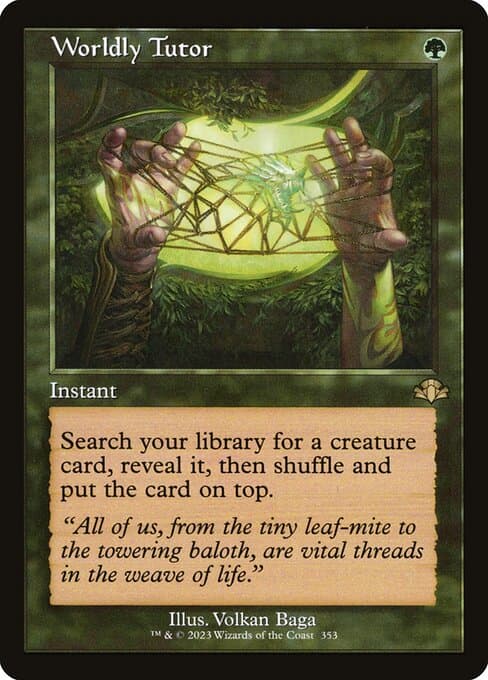 Worldly Tutor from Dominaria Remastered (Rare)