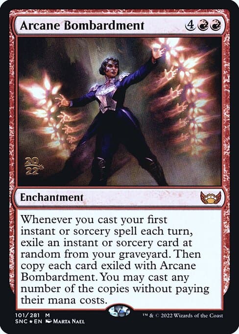 Arcane Bombardment from Streets of New Capenna Promos (Mythic)