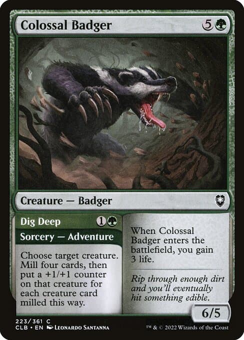 Colossal Badger // Dig Deep from Commander Legends: Battle for Baldur's Gate (Common)