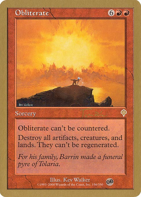 Obliterate from World Championship Decks 2001 (Rare)