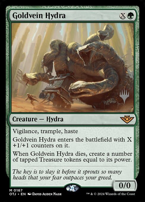 Goldvein Hydra from Outlaws of Thunder Junction Promos (Mythic)