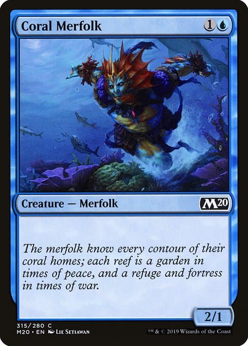Coral Merfolk from Core Set 2020 (Common)
