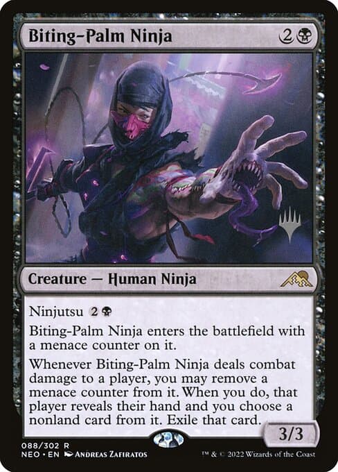 Biting-Palm Ninja from Kamigawa: Neon Dynasty Promos (Rare)
