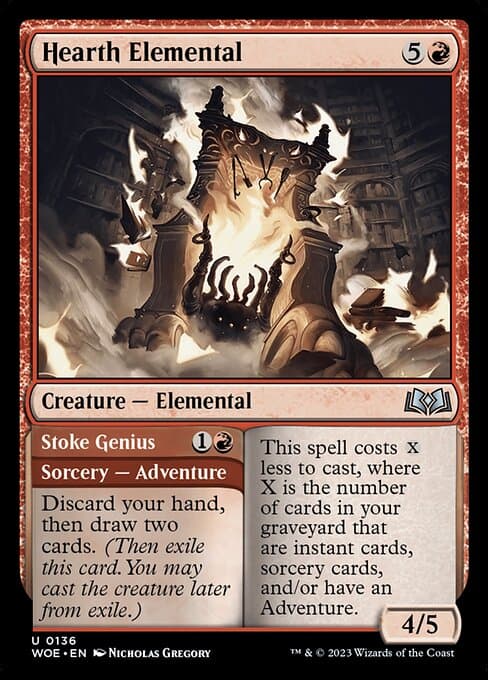 Hearth Elemental // Stoke Genius from Wilds of Eldraine (Uncommon)