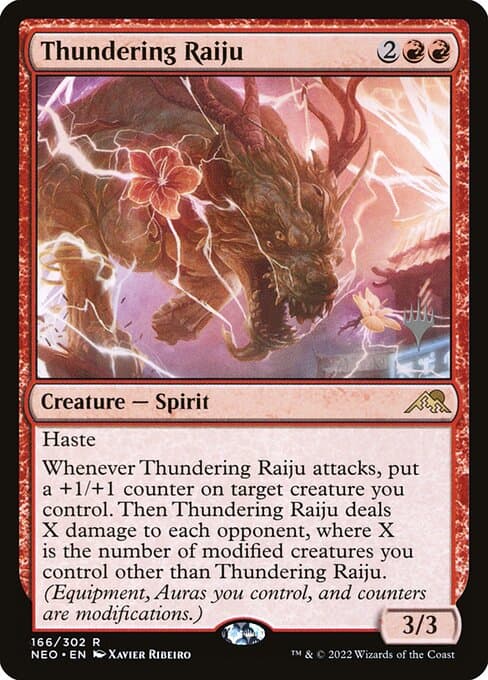 Thundering Raiju from Kamigawa: Neon Dynasty Promos (Rare)