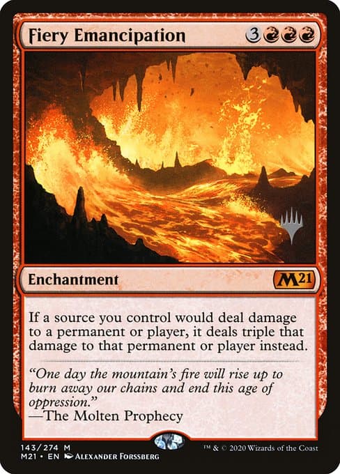Fiery Emancipation from Core Set 2021 Promos (Mythic)