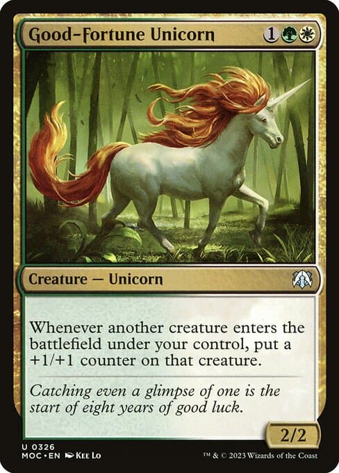 Good-Fortune Unicorn from March of the Machine Commander (Uncommon)
