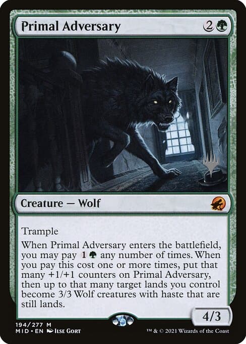 Primal Adversary from Innistrad: Midnight Hunt Promos (Mythic)