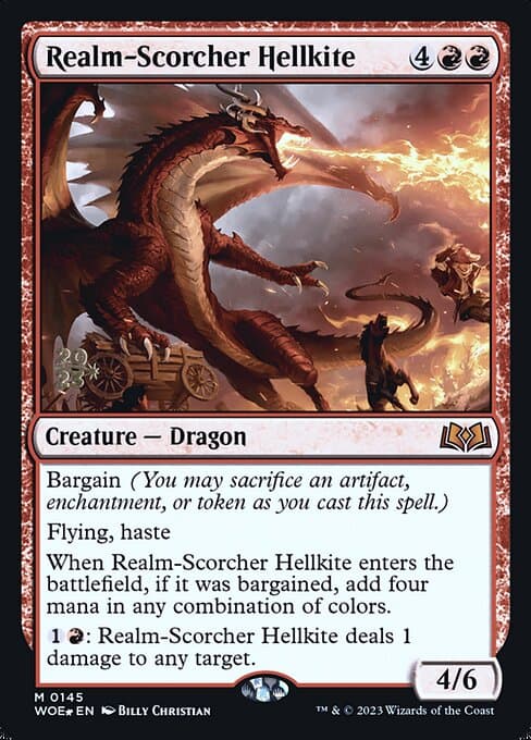 Realm-Scorcher Hellkite from Wilds of Eldraine Promos (Mythic)