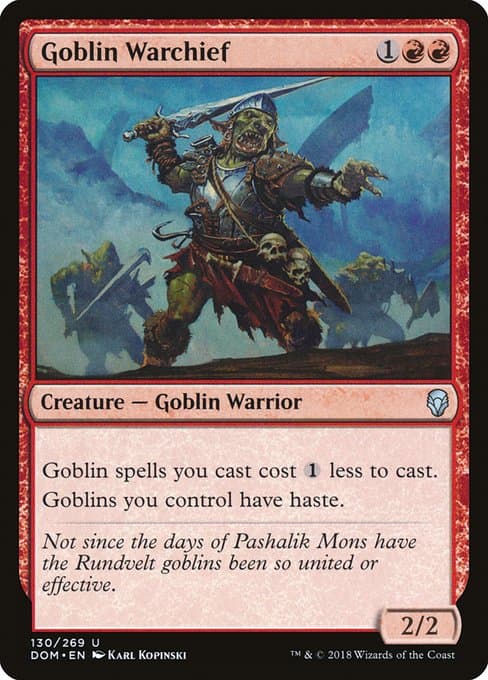 Goblin Warchief from Dominaria (Uncommon)