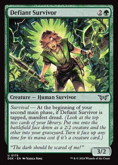 Defiant Survivor from Duskmourn: House of Horror (Uncommon)
