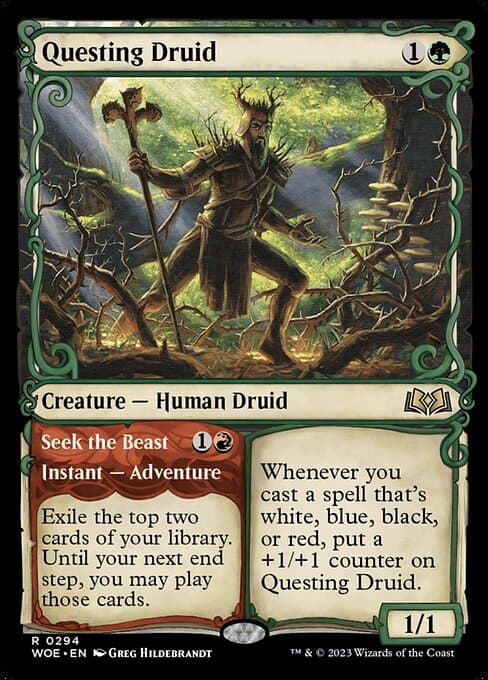 Questing Druid // Seek the Beast from Wilds of Eldraine (Rare)