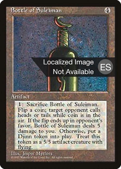 Bottle of Suleiman from Fourth Edition Foreign Black Border (Rare)