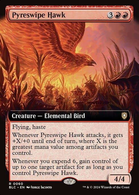 Pyreswipe Hawk from Bloomburrow Commander (Rare)